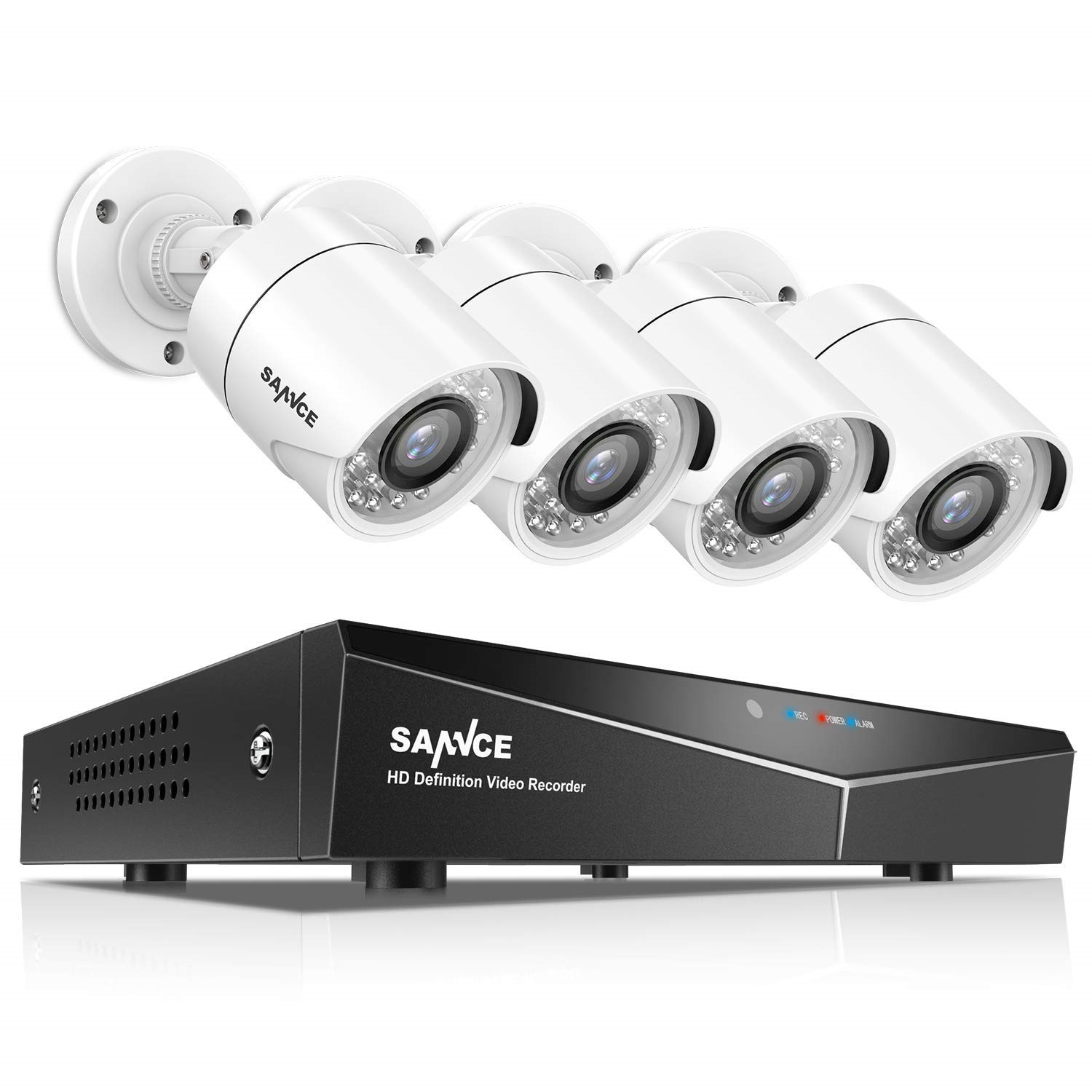 SANCEE 1280tvl 4CH security cameras including the DVR