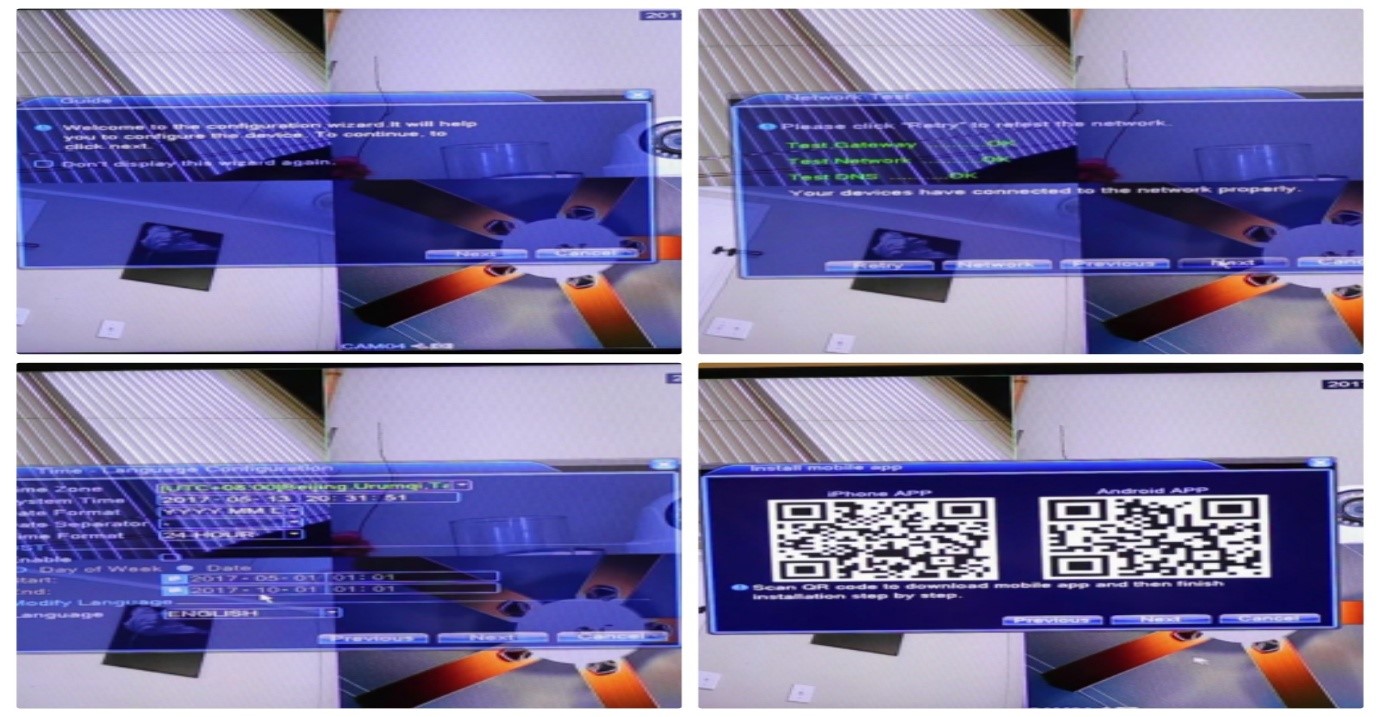 making user interface in pc for security cameras that are recently installed